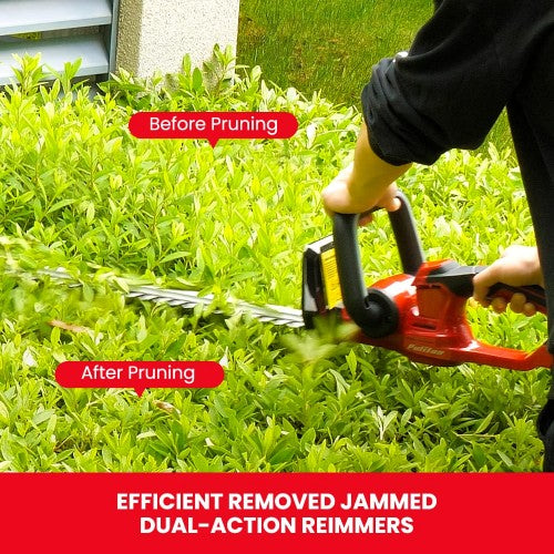 PULITUO 20V Hedge Trimmer, Cordless Battery Trimmer with 52cm Dual-Action Laser Blade, 1.5cm Cutting Capacity, 2400 SPM, 2.0Ah Li-ion Garden Battery PULITUO 20V Hedge Trimmer, Cordless Battery Trimmer with 52cm Dual-Action Laser Blade, 1.5cm Cutting Capacity, 2400 SPM, 2.0Ah Li-ion Garden Battery